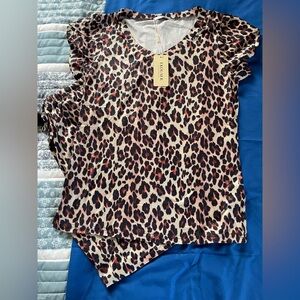 Chic Leopard Print Pajama Set